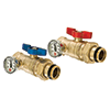 Isolation Valve with Thermometer, Red & Blue Pair; for M-8000, M-8100, & M-8200 Brass Manifolds