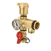 Precision Adapter with Fill & Purge Valve, Air Vent & Press, and Thermometer for M-8000, M-8100, and M-8200 Brass Manifolds