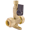 Insta-Loc II No Lead, DZR Forged Brass Drop Ear Tee with Icemaker Connection Valve