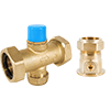 LegendConnect Forged Brass Three-Way Mixing Valve Body with Isolation Valve Compression Connectors