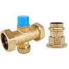 LegendConnect Forged Brass Three-Way Mixing Valve Body with LegendPress Connectors