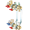Modular Brass Manifold Pro Kit; Includes all required pieces for a 2-Port Modular Manifold with Red & Blue Integrated Adapter Valves