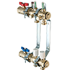 Modular Brass Manifold Basic Kit; Includes all required pieces to create a 2-Port Modular Manifold with Straight Isolation Valves