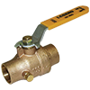 S-1002NL No Lead Forged Brass Full Port Ball Valve with Drain, Sweat x Sweat
