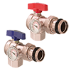 Angle Isolation Valve with Thermometer, Red & Blue Pair; for M-8330 & M-8300E Stainless Steel Manifolds