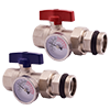 Isolation Valve with Thermometer, Red & Blue Pair; for M-8330 & M-8300E Stainless Steel Manifolds