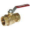 T-1100 No Lead Forged Brass Full Port Ball Valve with Drain, FNPT x FNPT