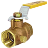 T-1102NL No Lead Forged Brass Full Port Ball Valve with Drain, FNPT x FNPT