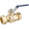T-2002NL No Lead, DZR Forged Brass Ball Valve, Compression Ends and Drainable