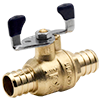 No Lead DZR Forged Brass Crimp/Cinch PEX Ball Valve with Tee Handle