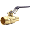 No Lead DZR Forged Brass Crimp/Cinch PEX x Sweat Transition Ball Valve with Drain