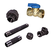 Drip Leg Hookup Kit with T-3000 Blue Top Forged Brass One-Piece Gas Ball Valve