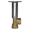 Kit with Forged Brass Multi-Turn Globe-Type Angle Pattern Log Lighter Valve with Burner Bar, Chrome-Plated Escutcheon, and Key