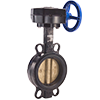 Ductile Iron Wafer-Type Butterfly Valve with Aluminum Bronze Disc, EPDM Seat, and Gear Operator Handle