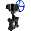 Ductile Iron Lug-Type Butterfly Valve with Ductile Iron Disc, Buna-N Seat, and Gear Operator Handle