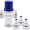 Chrome Plated No Lead Forged Brass Potable Water Thermostatic Mixing Valve with Crimp/Cinch PEX Connectors & Union Nuts