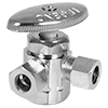 No Lead Chrome-Plated Forged Brass Multi-Turn FNPT x OD x OD Dual Outlet Angle Stop Valve