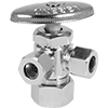 No Lead Chrome-Plated Forged Brass Multi-Turn OD x OD x OD Dual Outlet Angle Stop Valve