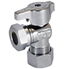 No Lead Chrome-Plated Forged Brass 1/4-Turn Ball-Type FNPT x Slip Joint Angle Stop Valve