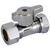 No Lead Chrome-Plated Forged Brass 1/4-Turn Ball-Type OD x Slip Joint Straight Stop Valve