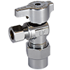 No Lead Chrome-Plated Forged Brass 1/4-Turn Ball-Type CPVC x OD Angle Stop Valve
