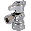 No Lead Chrome-Plated Forged Brass 1/4-Turn Ball-Type FNPT x OD Angle Stop Valve