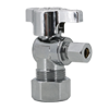 No Lead Chrome-Plated Forged Brass 1/4-Turn Ball-Type Icemaker OD x OD Icemaker Angle Stop Valve