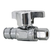 No Lead Chrome-Plated Forged Brass 1/4-Turn Ball-Type F1960 x OD Icemaker Straight Stop Valve