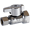 No Lead Chrome-Plated Forged Brass 1/4-Turn Ball-Type FNPT x OD Straight Stop Valve