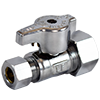 No Lead Chrome-Plated Forged Brass 1/4-Turn Ball-Type OD x OD Straight Stop Valve