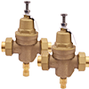 No Lead Cast Brass Pressure Reducing Valve Kit with Brass Bonnet, FNPT Union Adapters, & Compression Relief Valve