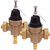 No Lead Cast Brass Pressure Reducing Valve Kit with Thermoplastic Bonnet, Sweat Union Adapters, & Compression Relief Valve