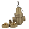 No Lead Cast Brass Pressure Reducing Valve Kit with Brass Bonnet, Sweat Union Adapters, & MNPT Relief Valve