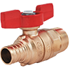 No Lead Forged Brass MNPT x Crimp/Cinch PEX Transition Ball Valve with Tee Handle