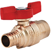 No Lead Forged Brass Sweat x Crimp/Cinch PEX Transition Ball Valve with Tee Handle