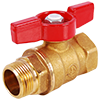 Forged Brass Mini Large Port MNPT x FNPT Transition Ball Valve with Tee Handle